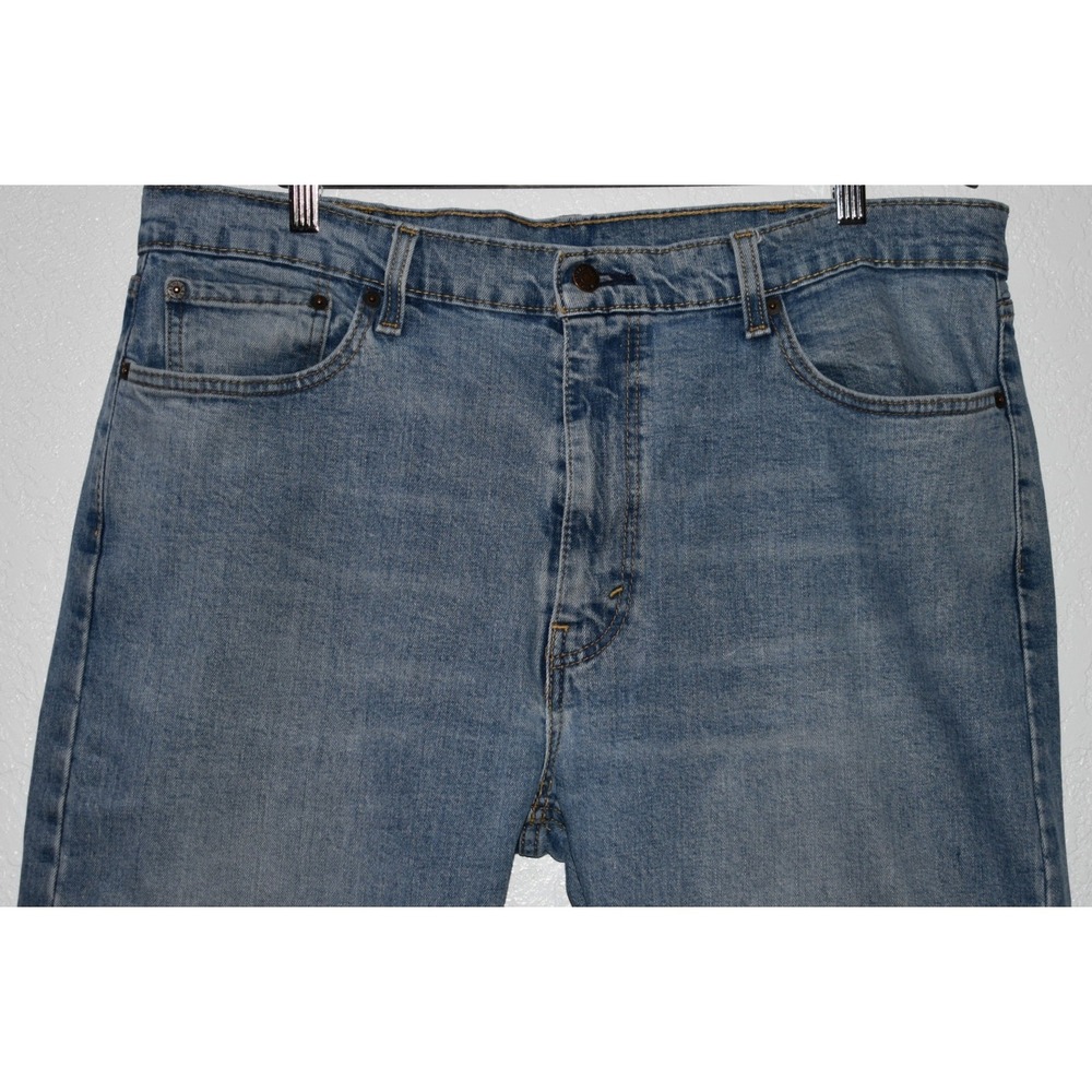 Levis 505 Regular Fit Straight Leg Jeans Mens 38x29 Blue Stretch Denim 505-0216